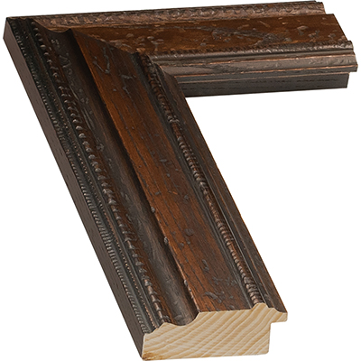 Brown Rustic Two Toned 2-3/4 Wide Picture Frame Moulding in Lengths -  Style 8677-L