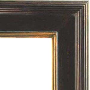 9 x 12  Black & Gold Hand Burnished Gallery Picture Frame Closed corners 