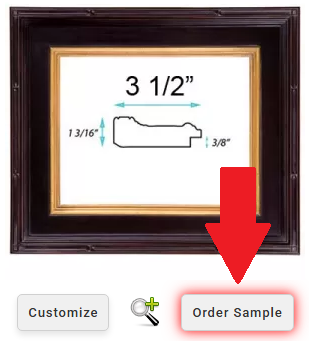 Order sample button example for closed corner frames